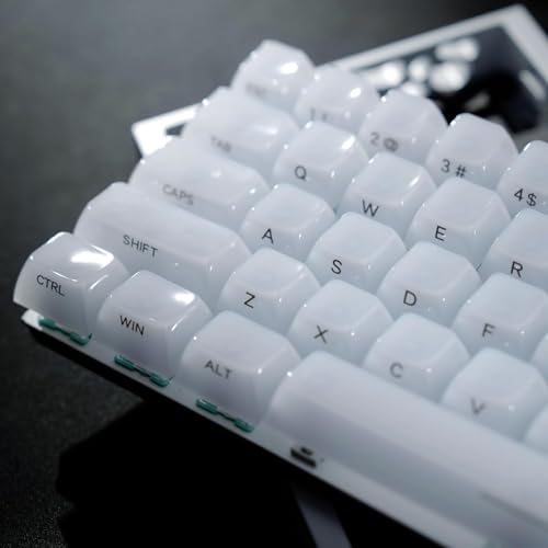 LQXQ Jelly Keramik Tastenkappen Stil Klare weiße MDA Profil transparente Seitenbedruckung 60 65 75 100 Prozent für Cherry MX Outemu Gateron mechanische Tastaturen (nur Tastenkappen)