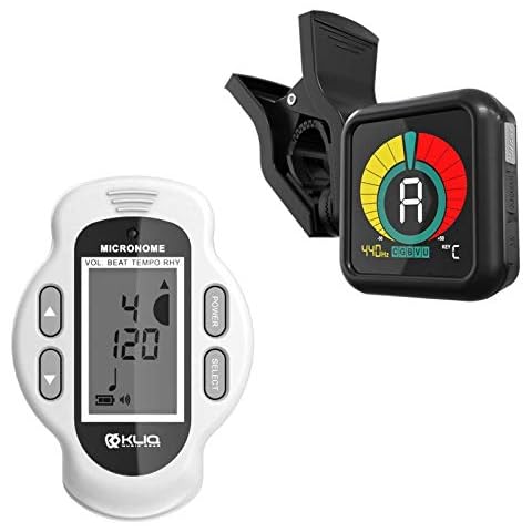 KLIQ UberTuner Professional Clip-On Tuner and KLIQ MicroNome - USB Rechargeable Digital Clip-On Metronome (White) Cover