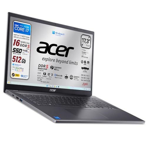 Acer Notebook Aspire, Monitor Display 17.3' FullHD IPS, IntelCore...