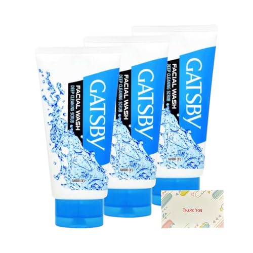 マンダム GATSBY ギャツビー フェイシャルウォッシュ ディープクリーニングスクラブ 130g 3個セット + Kunutonnオリジナルロゴ入りe おまけ付