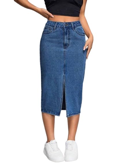 blackx Denim Skirt for Women| Short Denim Skirt for Women| Denim Slit Skirt for Women - SK04BLA-picture-44