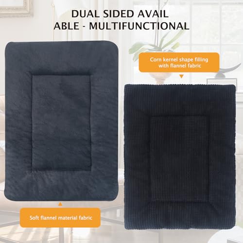 PET SPPTIES Hundebett Weiches und Warmes Matten Hundekissen Waschbarn kuschelig Umkehrbar Haustier Sofakissen PS085 (75X50 cm, Schwarz)