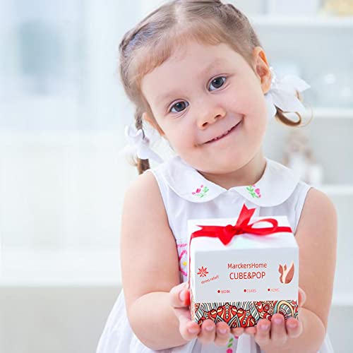 MarckersHome Zappelspielzeug-Set Anti-Stress Fingerwürfel Spielzeug Push Bubble Schlüsselanhänger Anti-Estrees Würfel mit 6 Seiten Funktion für Kinder und Erwachsene Stressaubbau bei Nervösität