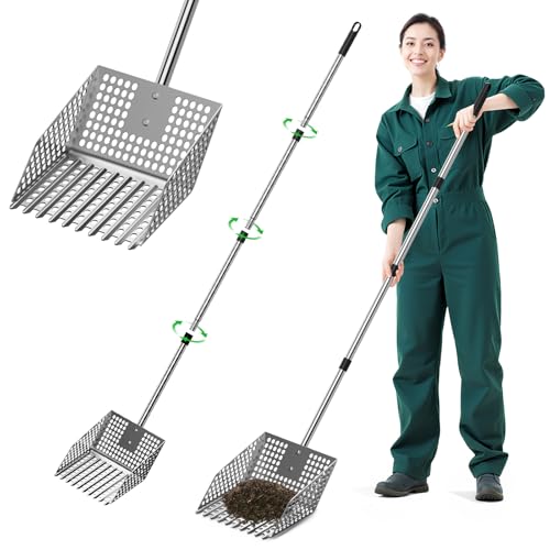 Sindarhor Stainless Steel Chicken Poop Scooper & Rake -...