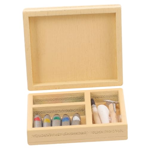 VICASKY 1 Set Mini-aquarellkasten-Spielzeug, Mini- -Spielzeug, DIY-farbkasten, Puppenhaus-zubehör