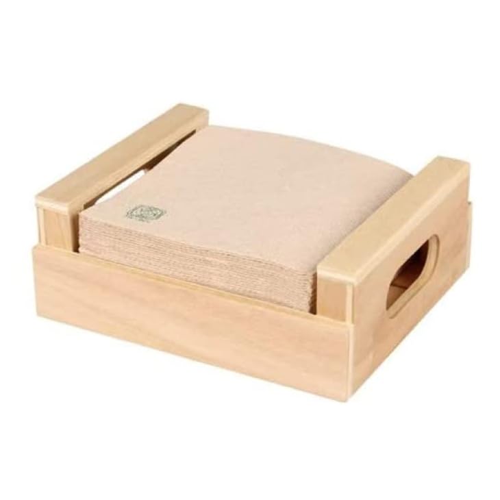 Set Portatovaglioli Con 400 Tovaglioli Eco - Legno E Carta Riciclata - Foto 8