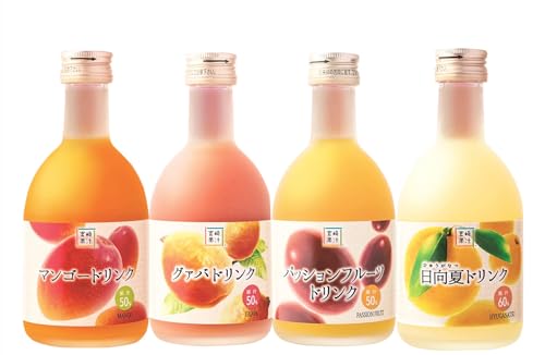 トロピカル飲み比べセット、マンゴー・グァバ・パッションフルーツ・日向夏、液体、ボトル、定期便3回、各300ml×4本