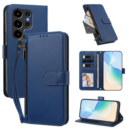 �P�[�X�J�o�[ �Ή��@�� for Blackview Wave 10�y�E�H���b�g�i�t�@�X�i�[�������X�g�X�g���b�v�t���j�A�J�[�h�X���b�g4�{��������1�A�}�O�l�b�g���X�^���h�@�\�zBlue