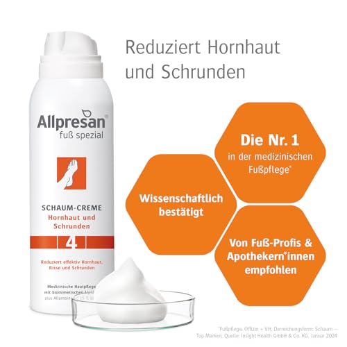 Allpresan Fuß spezial Nr. 4 Schaum-Creme - Hornhaut und Schrunden - Zur täglichen Pflege verhornter Fußhaut - 125 ml