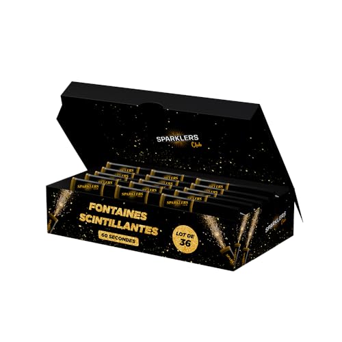 Lot de 36 Fontaines à Gateaux Scintillantes durée 60 Secondes pour Gateaux et Bouteilles de Champagne, Bougie lumineuse d'ambiance pour anniversaire 1 Minute...
