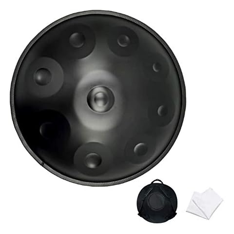 CHEMYO Professional Handpan Steel Drum, Major Large 9 Notes Handpan Steel Drum Handcraft Metal Hand Drum Percussion Instrument Cover