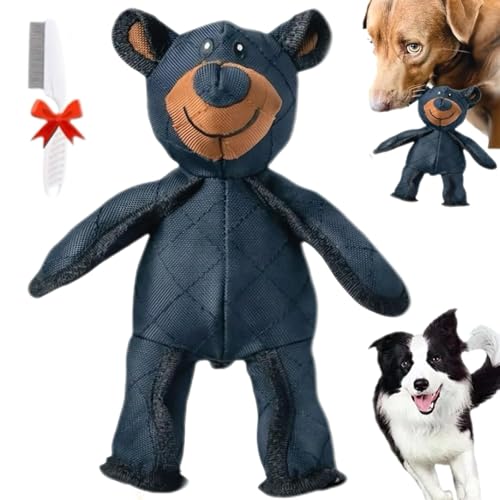 Lettuce Pets Dog Toys, Lettuce Pets 2025 New Esslvyshop-Bear for Heavy Chewers, Unbreaka-Bear Dog Toy, Unbreakable Dog Toys, Indestructible Dog Squeaky Toy for Aggressive Chewers (Black*1)