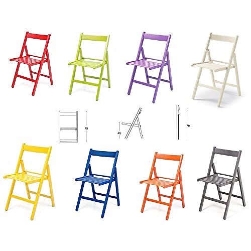 Sedie in legno richiudibili colorate set da 8 nuova già montate