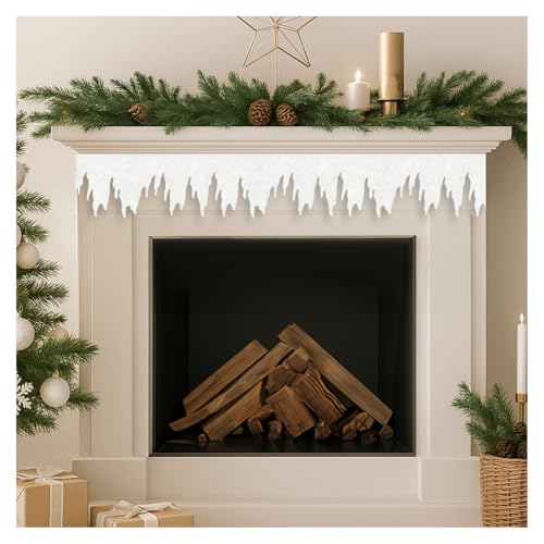 COM-FOUR® Guirnalda de carámbanos de 6 metros como decoración navideña - imágenes de ventanas Navidad - Decoración de invierno con carámbanos para ventanas y puertas (Guirnalda de carámbanos 600x10cm)