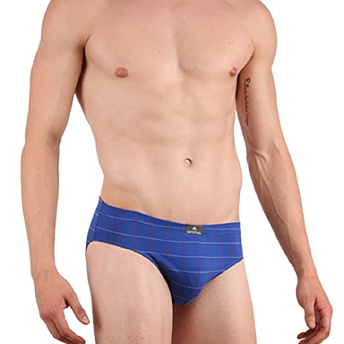 Image of Crystal Italia Brief Men's Super Combed Cotton Checkered Brief with Concealed Waistband | Assorted | (Pack of 4)