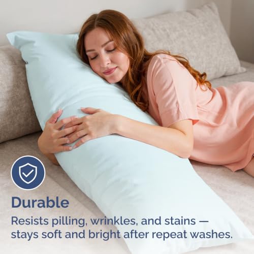 Body Pillow Cases - 2 Pack Soft Pillowcase Covers - 20" x 54" (Ice Blue) by CGK Unlimited - Used condition - Image 4