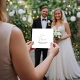 Kartka weselna z motywem gałązki – z serca – kartka z życzeniami, prezent ślubny dla pary młodej i prezent pieniężny na ślub, kwadratowa składana kartka 15 x 15 cm z kopertą, dla mężczyzn, kobiet i