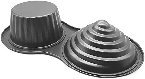 HOMOW 3D Giant Cupcake Pan, Non-Stick Carbon Steel Jumbo Cupcake Pans, Large Cupcake Mold NS8-001 (15.35" x 8.07" x 3.23")
