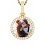 0458 Gold small round pendant&rope chain]