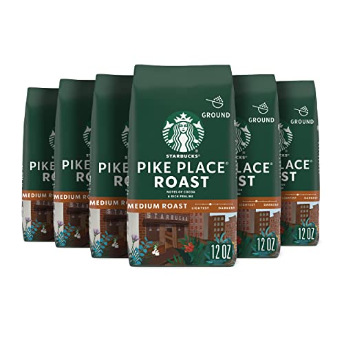 Starbucks Pike Place Medium Roast Ground Coffee Bag, 12 Ounce, Pack Of 6 #TOP2