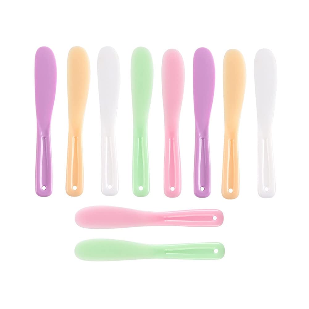 Honkenda 10 Pack Disposable Makeup Mixing Spatula Spoon Scraper, Reusable Cosmetic Beauty Facial Cream Scoop for Face Mask Stick DIY Lotions