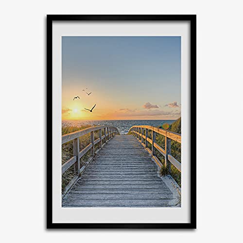 Cadre MDF photo affiche 50x70 cm Tulup chemin d'accès à la plage pour décoration murale