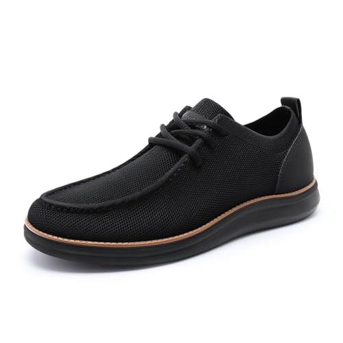 Image of Rihero Mens Casual Shoes Wide Loafers Comfortable Walking Slip On Lightweight Breathable Lace Up Shoes