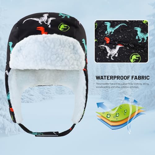 Image of BAVST Winter Trapper Hat for Boys Girls Waterproof Warm Baby Toddler Ushanka Fleece Beanie Hats for 6M-6T