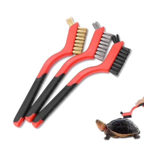 Image of 3 Pcs Turtle Cleaning Brush, Remove Aquatic Mud, Dirt, & Contaminants from Tortoises Shells, Aquarium Brush for Cleaning Turtle, Reptile Food Dish
