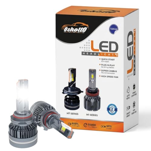 Image of Oshotto M7 Series H10 /HB3 /9005 /HB4 /9006 430 Watt (215W+215W) LED Headlight /Foglight Bulb, 40000Lumens 6500K Cool White, with 2 Year Warranty (Pack of 2)