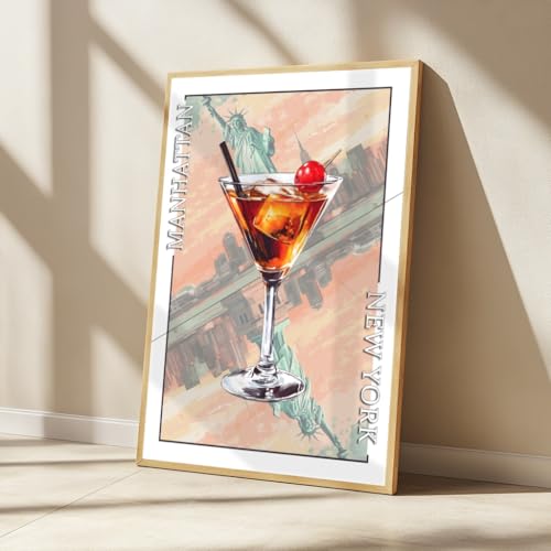Affiche cocktail Manhattan pour habiller un mur vide avec un poster New York 50x70