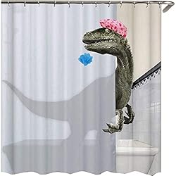Bmocoen de Ducha Schöee impresión de Dinosaurios, Resistente al Agua, Accesorio de Ducha, 180 x 180 cm