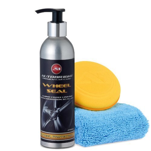 Autobright Wheel Seal Kit 250ml for alloy wheel rim sealant protection plus plush microfibre and wax applicator