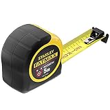 STANLEY Fmht0-33864 mètre Ruban magnétique 5m Gamme FATMAX - Ruban Large - Revêtement Blade Armor Thermoplastique et mylar Anti Abrasion et Anticorrosion - Position Zéro Réel - Boiter Bi matière