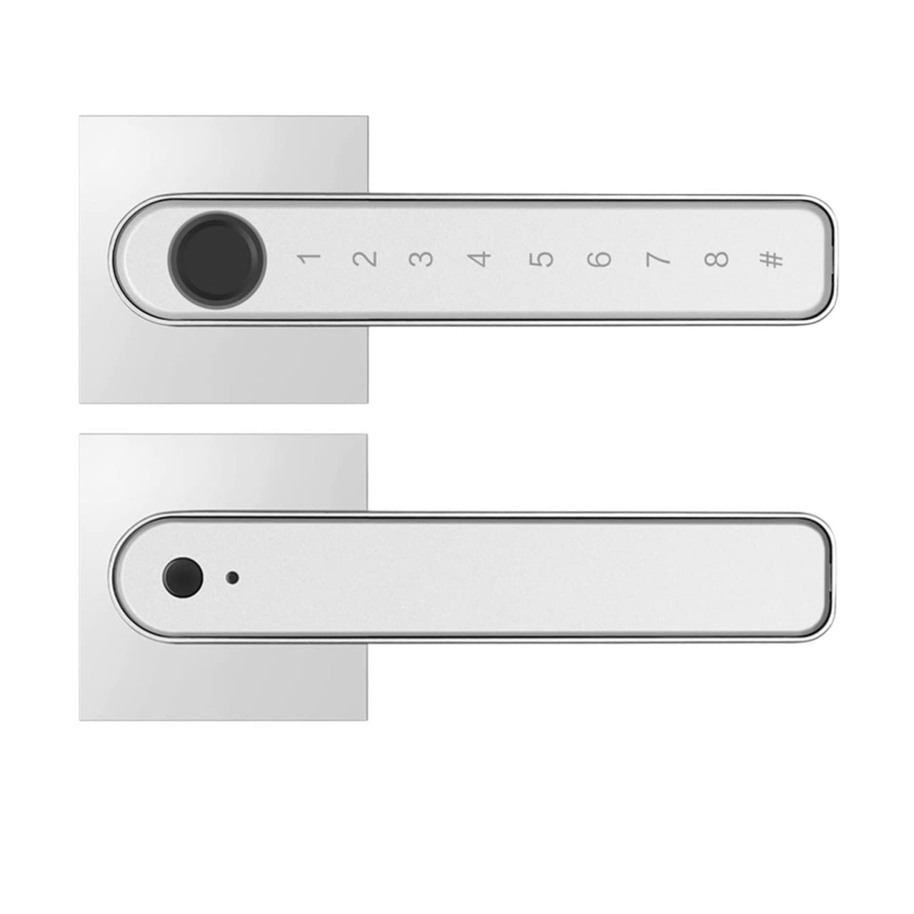 CVFRDD Smart Door Knob, Tuya Smart Door Lock Fingerprint Locks App Control Biometric Password Household Handle gateway Keyless Entry Door Handle(Standard silver)