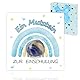 Geschenke zur Einschulung Jungen Schultüte Füllung 2025, Glücksbringer Mutstein Einschulung, Schulkind Geschenk mit Motivationskarte, Einschulungsgeschenke, Mutmacher für Kinder (Blauer)