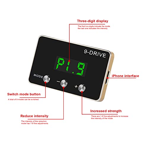 SecosAutoparts Throttle Response Controller 9 Drive 9-Mode Smart Electronic Accelerator Compatible with Ford F150 F250 Mustang Explorer Raptor Edge Fit for Land Range Rover Fit for Mazda BT5O Cx9