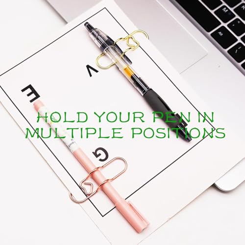 Image of Vihaanta 18 pcs pen loop, pen holder, Clip-on Pen Holders for Notebooks, Journals, and Planners, Paperclip Pen Holder Bookmark, Reusable Stationery Tool for Students, Office, and Daily Use