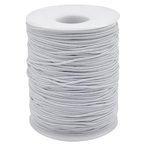 Elastic Cord Beading Cord Elastic String for Bracelets,Beading Thread for Jewellery Making Stretchy String Elastic for Bracelet Making Elastic Bead Thread Rope Cord for Necklace Craft (White) Cover
