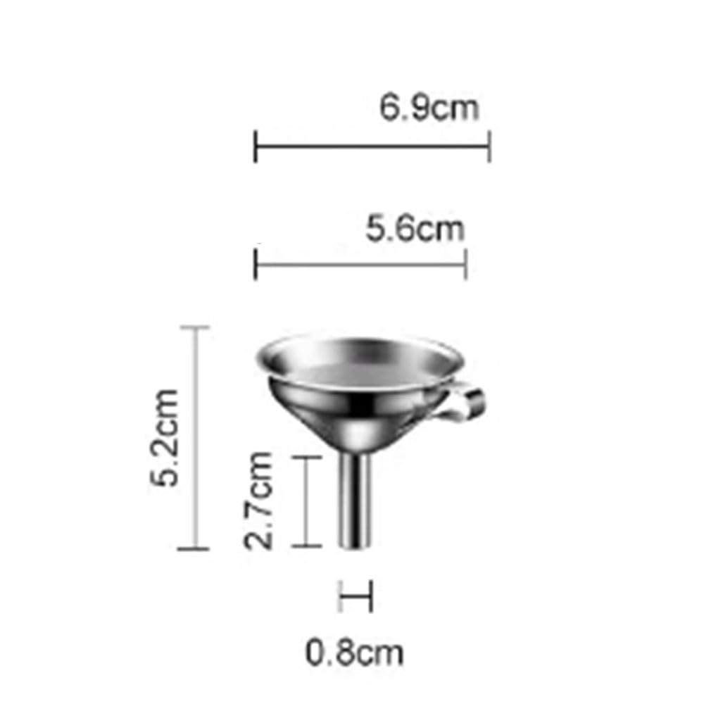 Embudo De Acero Inoxidable, Embudo For Líquidos De Aceite De Cocina, Embudo De Metal con Filtro Desmontable, Embudo De Boca Ancha For Enlatar Herramientas De Cocina, Plateado (Size : Mini Without Fil