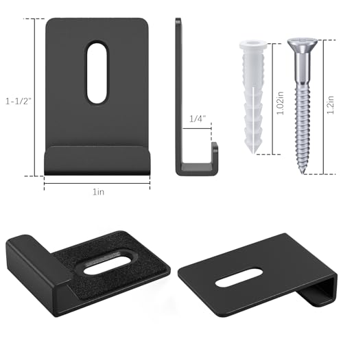 Image of 6Pcs Metal Mirror Clips for Wall Mounting, Mirror Holder Clips Heavy Mirror Hangers for The Wall (Black)