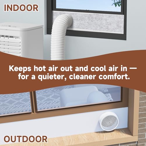 BJADE'S Portable Air Conditioner Window Seal Kit - Adjustable Foam Insulation Panels with Mesh Guard,Heat & Noise Insulation,Fits Single/Double/Sliding Windows (5.9 inch) by BJADE‘S - Used condition - Image 8