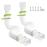 2 Pack Rain Gutter Downspout Extensions Flexible, Drain Downspout Extender, Gutter Connector Rainwat