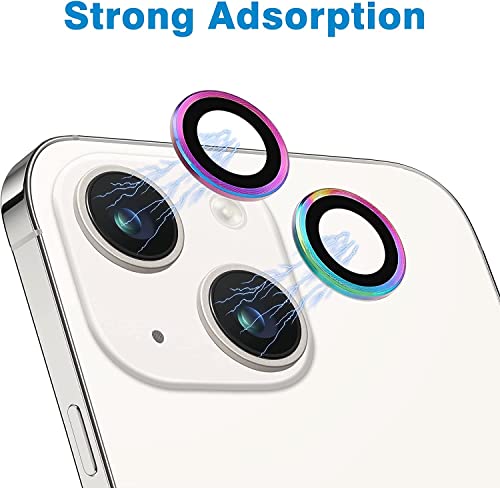 Hsefo For Iphone 13 Mini/Iphone 13 Camera Lens Protector, Anti-Scratch 9H Tempered Glass Metal Camera Screen Protector Shockproof Cover Film Ring -2 Pcs Colorful #TOP2