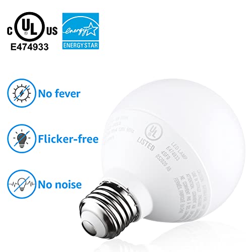 Torchstar G25 Led Globe Bulb, For Bathroom Vanity Or Mirror, 40W Equivalent 6W, Dimmable 450 Lm Globe Led Light Bulbs, 3000K Warm White, E26 Base, Ul & Energy Star Listed, Pack Of 6 #TOP3