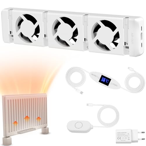 Warmfay Ventilatore 3.0 per radiatore, amplificatore per radiatore intelligente per risparmiare...