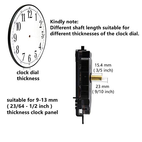 Youngtown 12888 Pendulum Type Movement Step Clock Accessory Quartz Diy Movement Kits,1/2 Inch Maximum Dial Thickness, 9/10 Inch Total Shaft Length. #TOP2