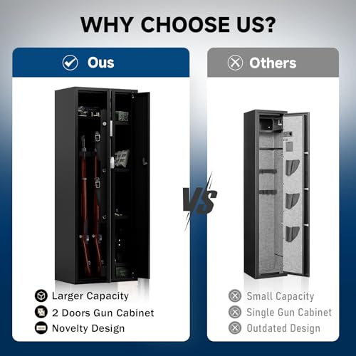 KAER 6 Gun Safe - Large Digital Gun Safe for Rifles and Pistols with Removable Shelves