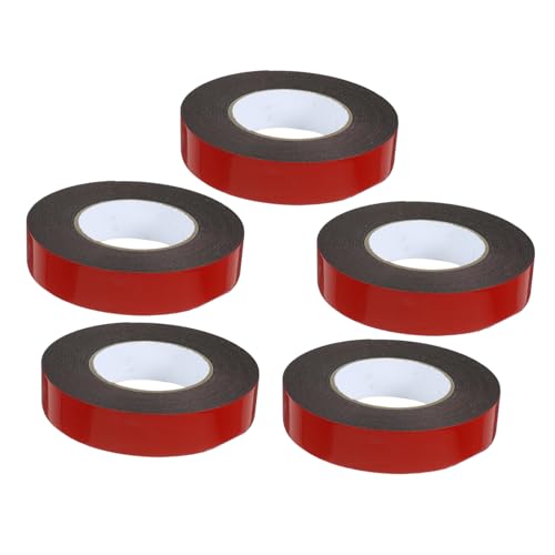 KICHOUSE 5 Roll Pack Heavy Duty Double Sided Tape for Car Mounting Black High Adhesion