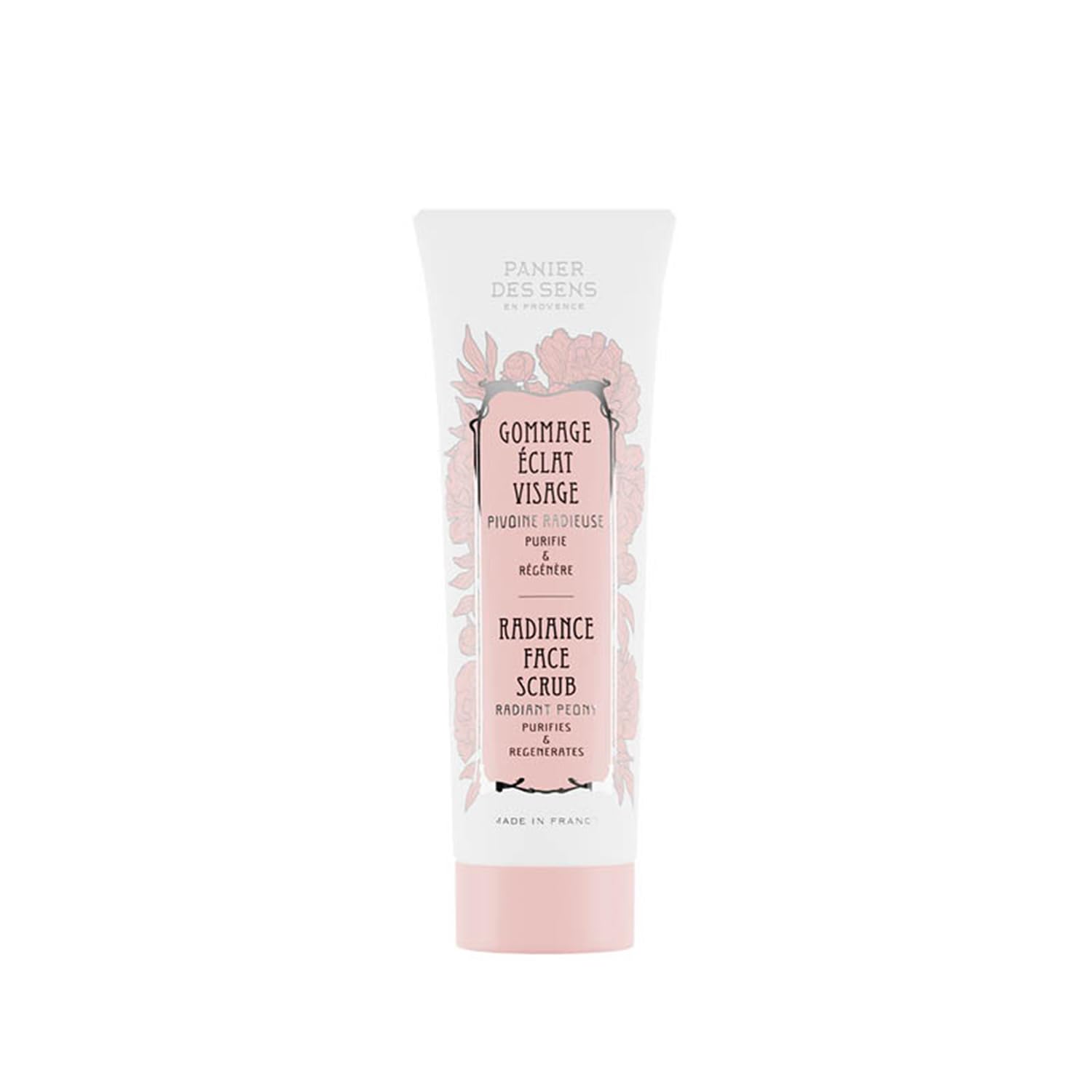 Panier des Sens - Face Scrub Exfoliating & Radiance - Exfoliant with Rice Powder, Pink Clay, Rose - Facial Exfoliator for Women - Gentle Exfoliation Double Action - 97% Natural Ingredients - 2.5 floz